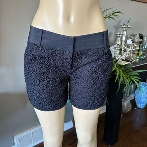 The Limited Crochet Floral Pattern Cottagecore Black Shorts Size 6